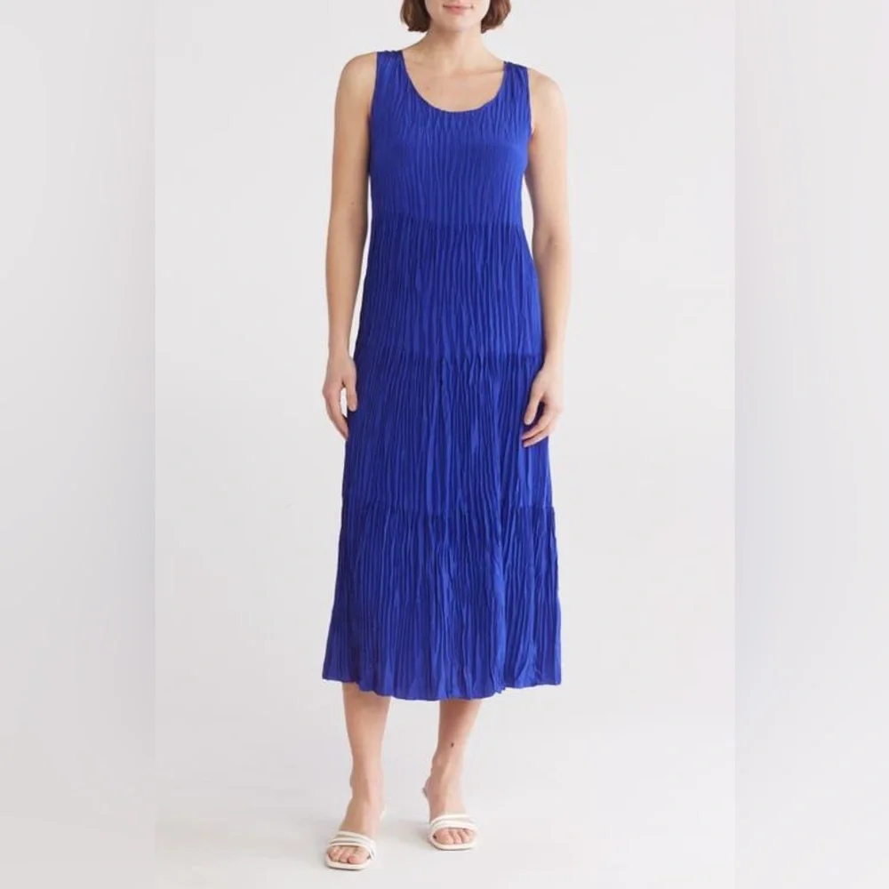 Eileen Fisher Women Sleeveless Tiered Silk dress NWT Large - Picture 1 of 7